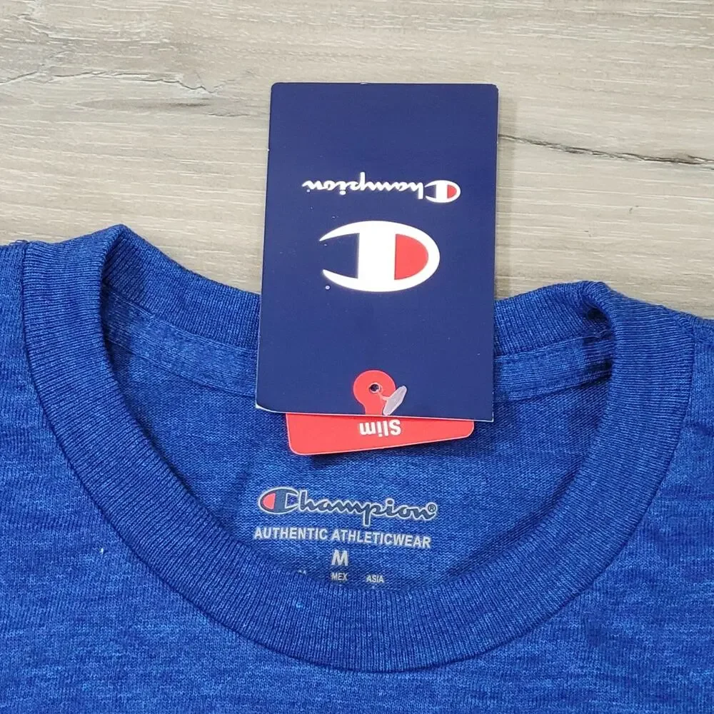 Champion T-Shirt Men's Medium Blue Short Sleeve New - Picture 5 of 9